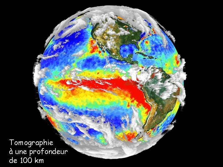 Tomographie à une profondeur de 100 km 