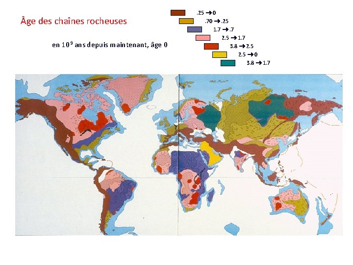  ge des chaînes rocheuses en 109 ans depuis maintenant, âge 0 . 25