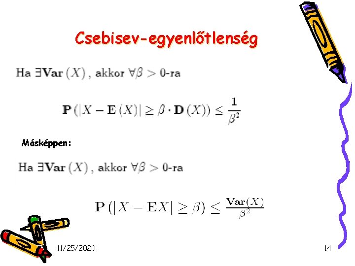 Csebisev-egyenlőtlenség Másképpen: 11/25/2020 14 