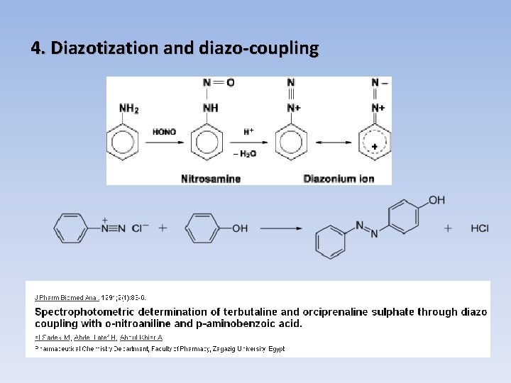 4. Diazotization and diazo-coupling 