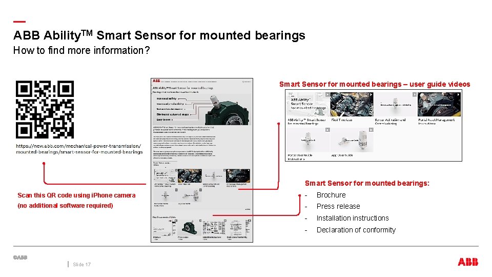 — ABB Ability. TM Smart Sensor for mounted bearings How to find more information? — ABB Ability. TM Smart Sensor for mounted bearings How to find more information?
