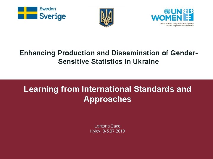 Enhancing Production and Dissemination of Gender. Sensitive Statistics in Ukraine Learning from International Standards