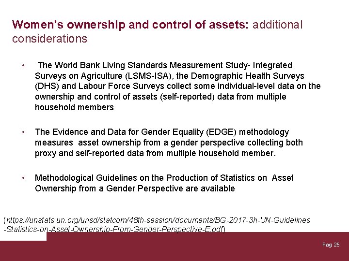 Women’s ownership and control of assets: additional considerations • The World Bank Living Standards