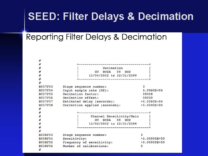 SEED: Filter Delays & Decimation 