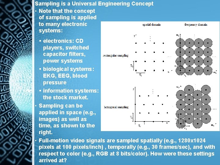 Sampling is a Universal Engineering Concept • Note that the concept of sampling is