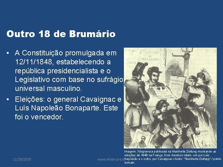 Outro 18 de Brumário • A Constituição promulgada em 12/11/1848, estabelecendo a república presidencialista