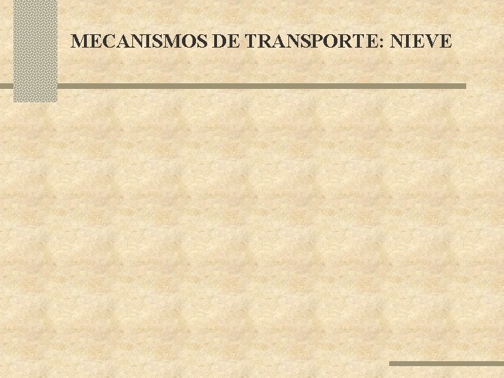 MECANISMOS DE TRANSPORTE: NIEVE 