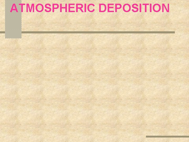 ATMOSPHERIC DEPOSITION ATMOSPHERIC DEPOSITION