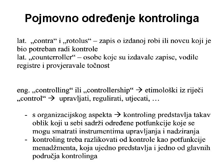 Pojmovno određenje kontrolinga 