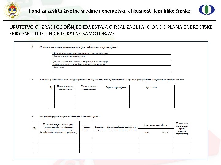 Fond za zaštitu životne sredine i energetsku efikasnost Republike Srpske UPUTSTVO O IZRADI GODIŠNj.