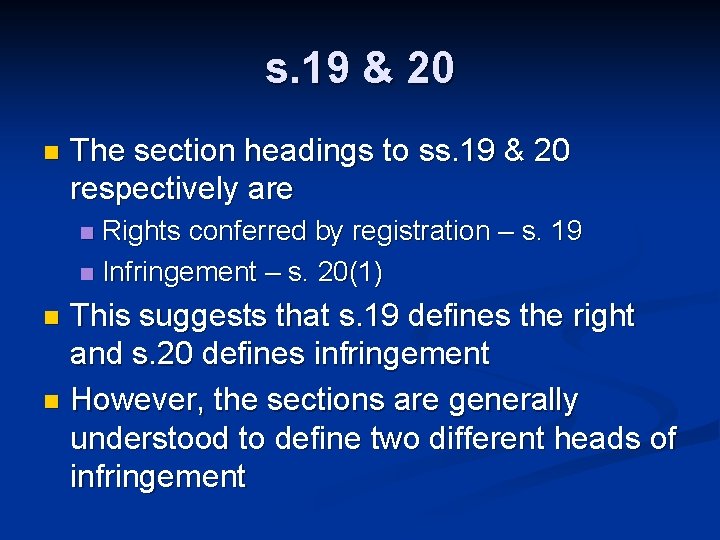 s. 19 & 20 n The section headings to ss. 19 & 20 respectively