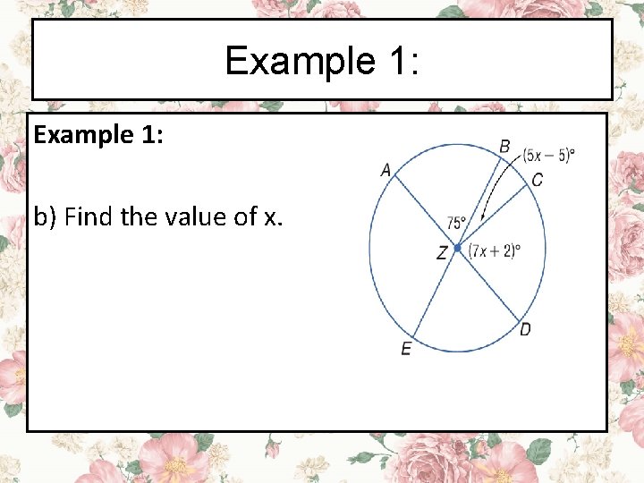 Example 1: b) Find the value of x. 