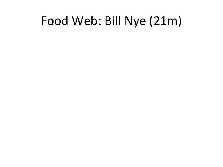 Food Web: Bill Nye (21 m) 