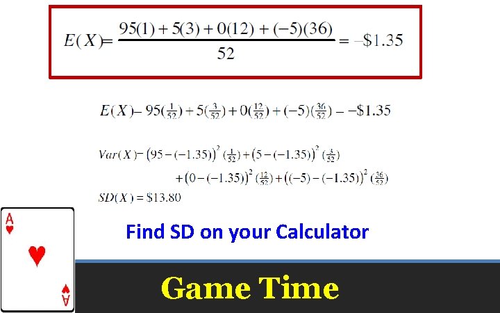 Find SD on your Calculator Game Time 