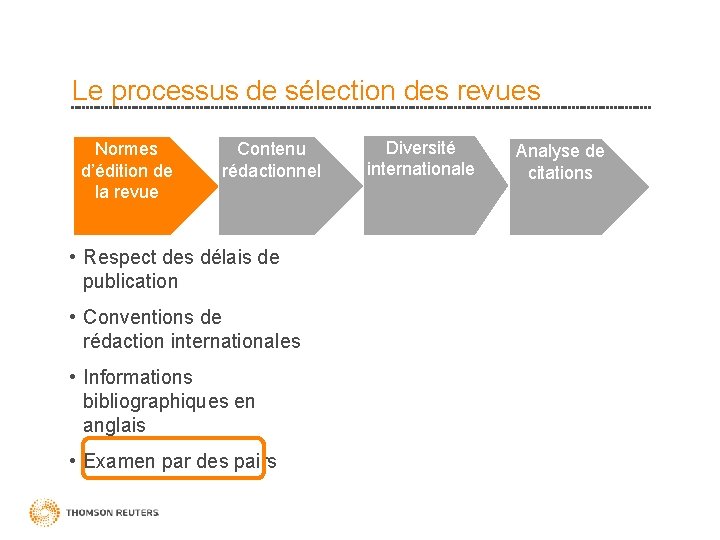 Le processus de sélection des revues Normes d’édition de la revue Contenu rédactionnel • Le processus de sélection des revues Normes d’édition de la revue Contenu rédactionnel •