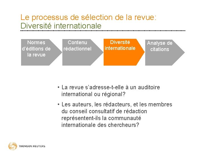 Le Processus De Slection Des Revues De Thomson Le Processus De Slection Des Revues De Thomson
