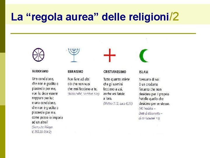 La “regola aurea” delle religioni/2 