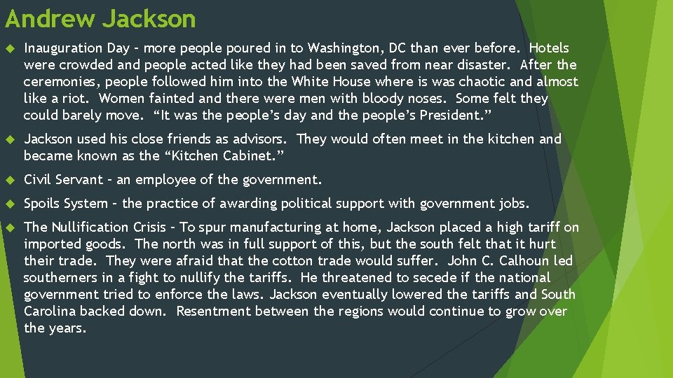 Andrew Jackson Inauguration Day – more people poured in to Washington, DC than ever