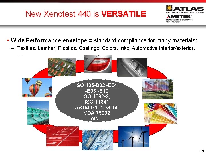 New Xenotest 440 is VERSATILE • Wide Performance envelope = standard compliance for many