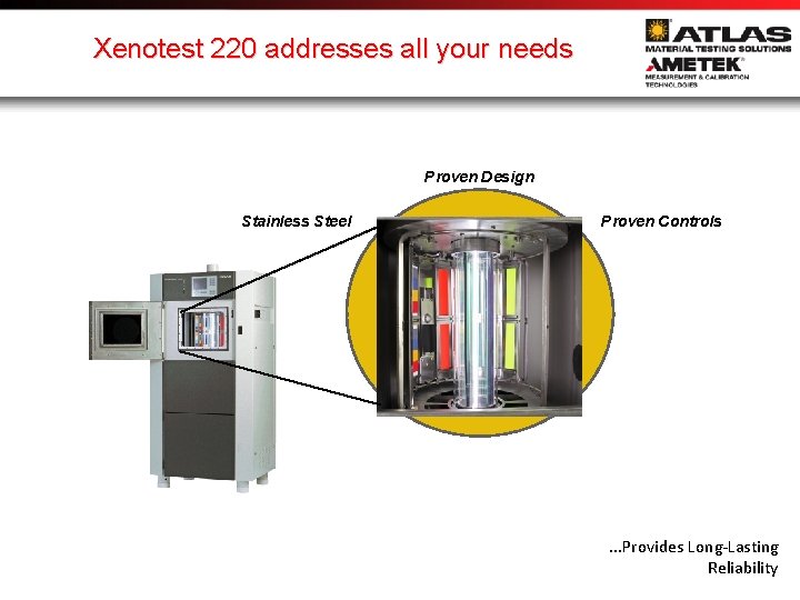 Xenotest 220 addresses all your needs Proven Design Stainless Steel Proven Controls . .