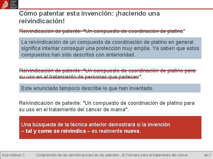 Cómo patentar esta invención: ¡haciendo una reivindicación! Reivindicación de patente: "Un compuesto de coordinación