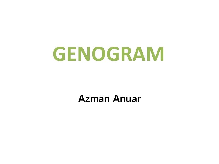 GENOGRAM Azman Anuar 