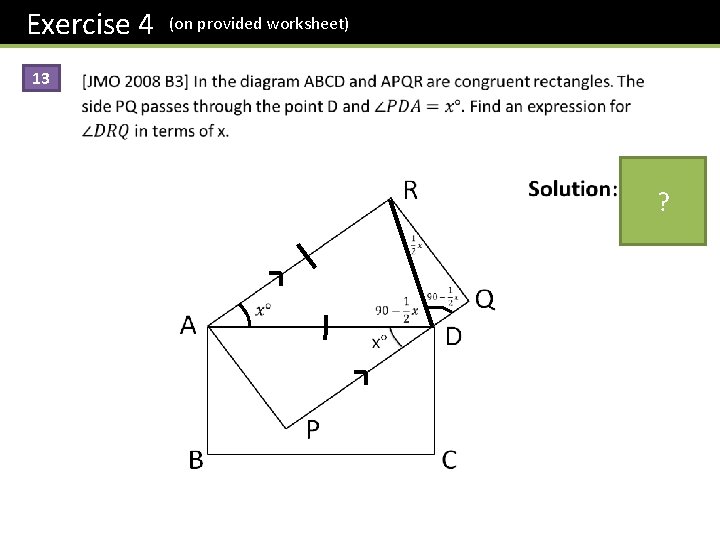 Exercise 4 13 (on provided worksheet) ? 