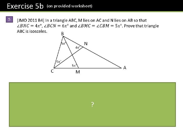 Exercise 5 b 5 (on provided worksheet) ? 