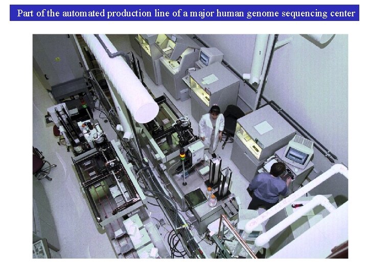 Part of the automated production line of a major human genome sequencing center 