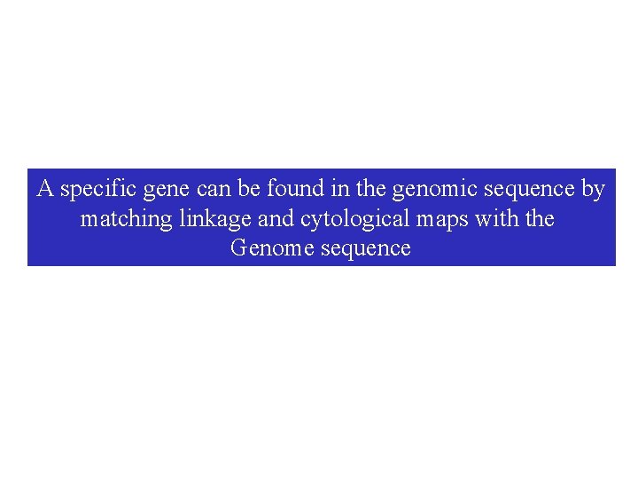 A specific gene can be found in the genomic sequence by matching linkage and