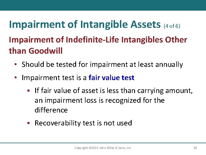 Impairment of Intangible Assets (4 of 6) Impairment of Indefinite-Life Intangibles Other than Goodwill