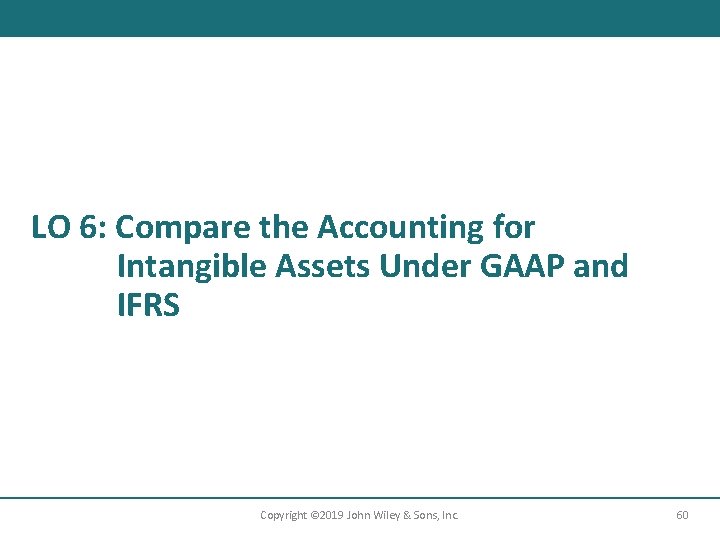 LO 6: Compare the Accounting for Intangible Assets Under GAAP and IFRS Copyright ©