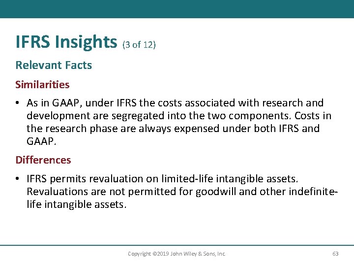 IFRS Insights (3 of 12) Relevant Facts Similarities • As in GAAP, under IFRS