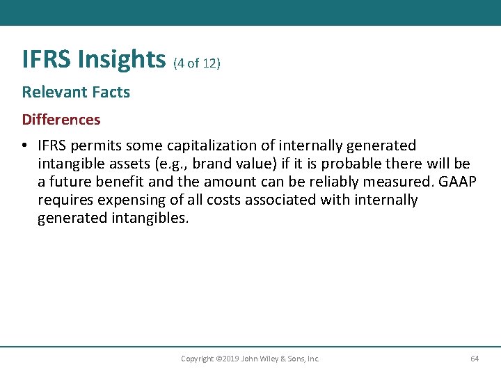 IFRS Insights (4 of 12) Relevant Facts Differences • IFRS permits some capitalization of