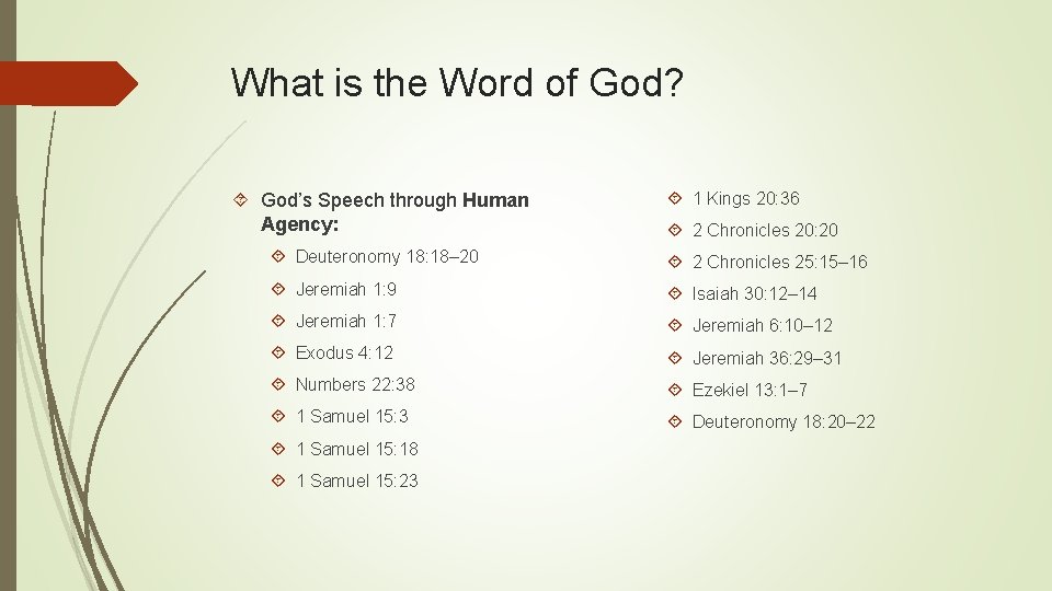 What is the Word of God? God’s Speech through Human Agency: 1 Kings 20: