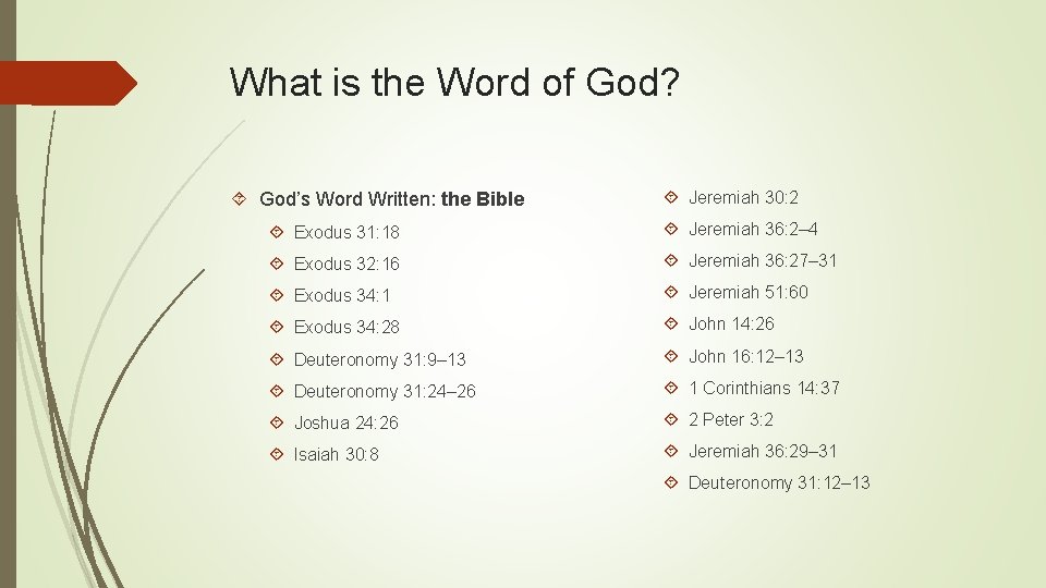 What is the Word of God? God’s Word Written: the Bible Jeremiah 30: 2