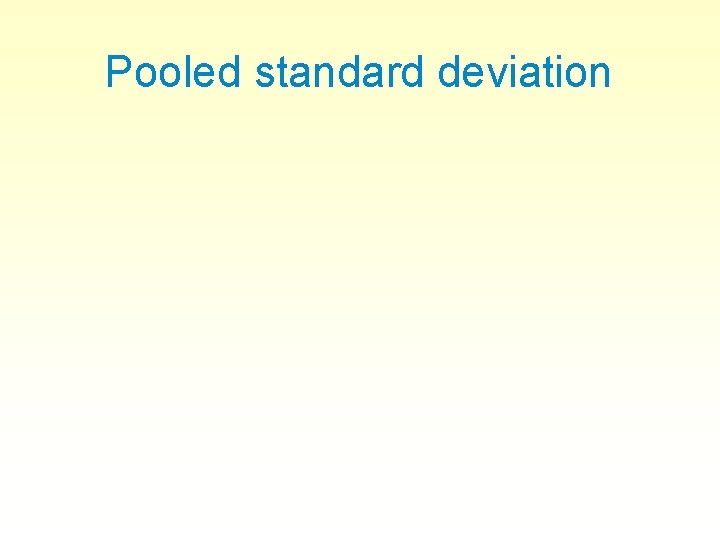 Pooled standard deviation 