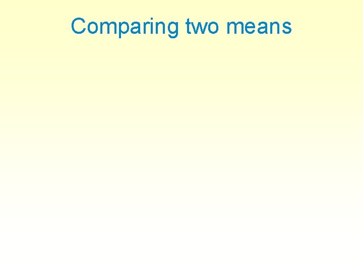 Comparing two means 