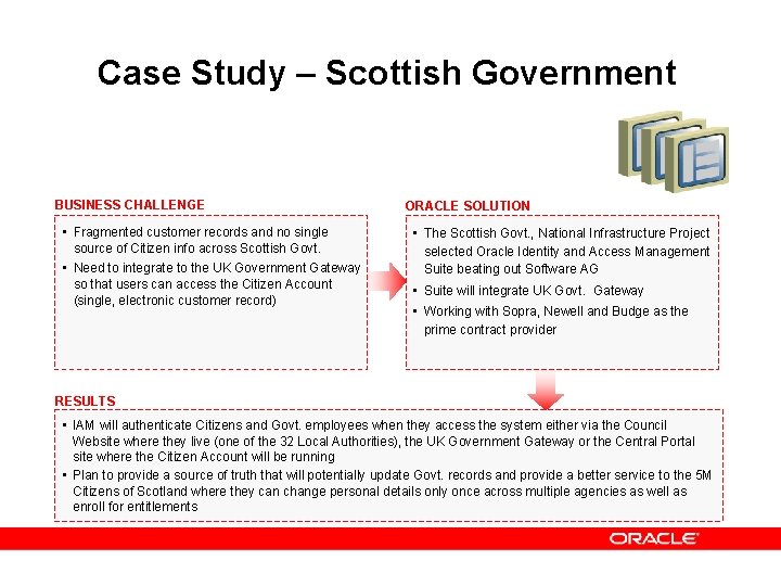 Case Study – Scottish Government BUSINESS CHALLENGE • Fragmented customer records and no single Case Study – Scottish Government BUSINESS CHALLENGE • Fragmented customer records and no single