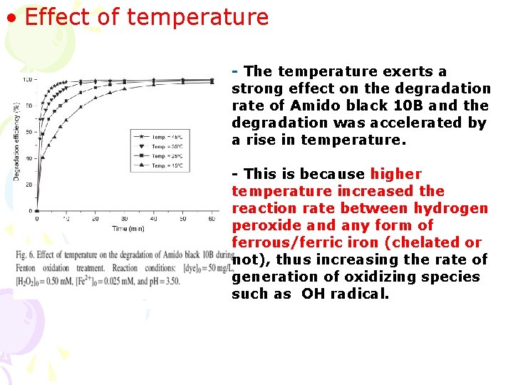 • Effect of temperature - The temperature exerts a strong effect on the • Effect of temperature - The temperature exerts a strong effect on the