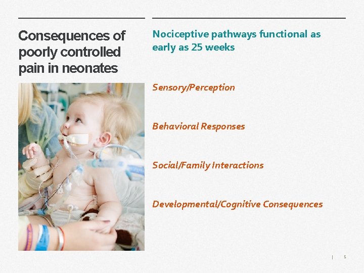 Consequences of poorly controlled pain in neonates Nociceptive pathways functional as early as 25