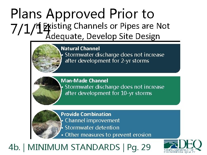 Plans Approved Prior to If Existing Channels or Pipes are Not 7/1/14 Adequate, Develop