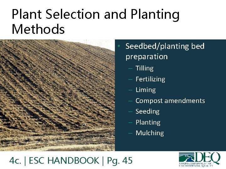 Plant Selection and Planting Methods • Seedbed/planting bed preparation – – – – 4