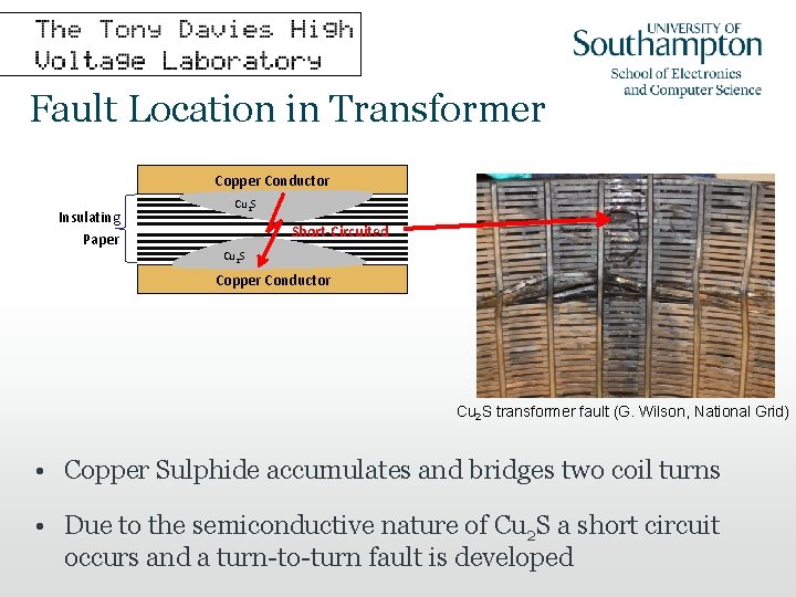 Fault Location in Transformer Copper Conductor Insulating Paper Cu 2 S Short-Circuited Cu 2