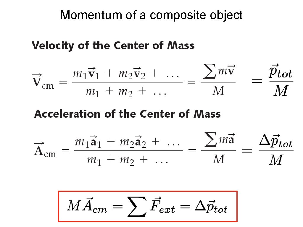 Momentum of a composite object Momentum of a composite object