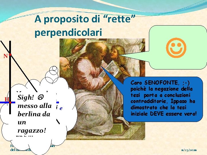A proposito di “rette” perpendicolari N H Mmmm…. devo H’ Sigh! che dimostrare messo