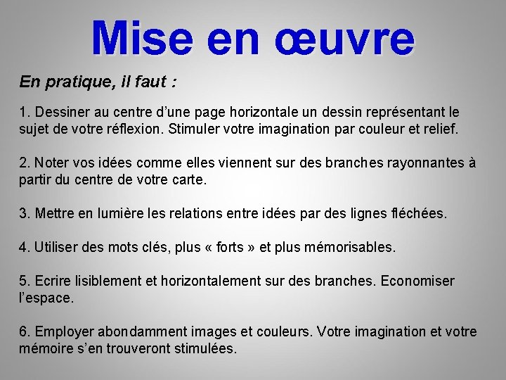 Mise en œuvre En pratique, il faut : 1. Dessiner au centre d’une page Mise en œuvre En pratique, il faut : 1. Dessiner au centre d’une page