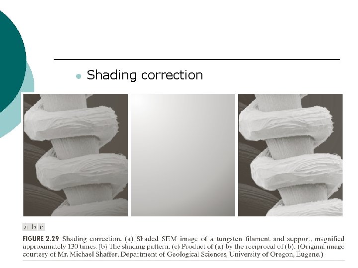 l Shading correction 