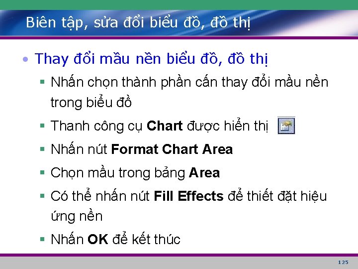 Biên tập, sửa đổi biểu đồ, đồ thị • Thay đổi mầu nền biểu