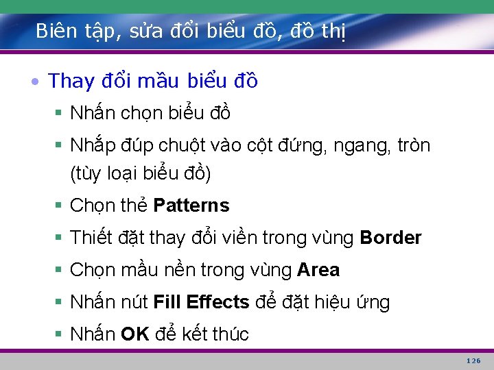 Biên tập, sửa đổi biểu đồ, đồ thị • Thay đổi mầu biểu đồ